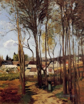 un pueblo entre los árboles paisaje de Camille Pissarro Pinturas al óleo